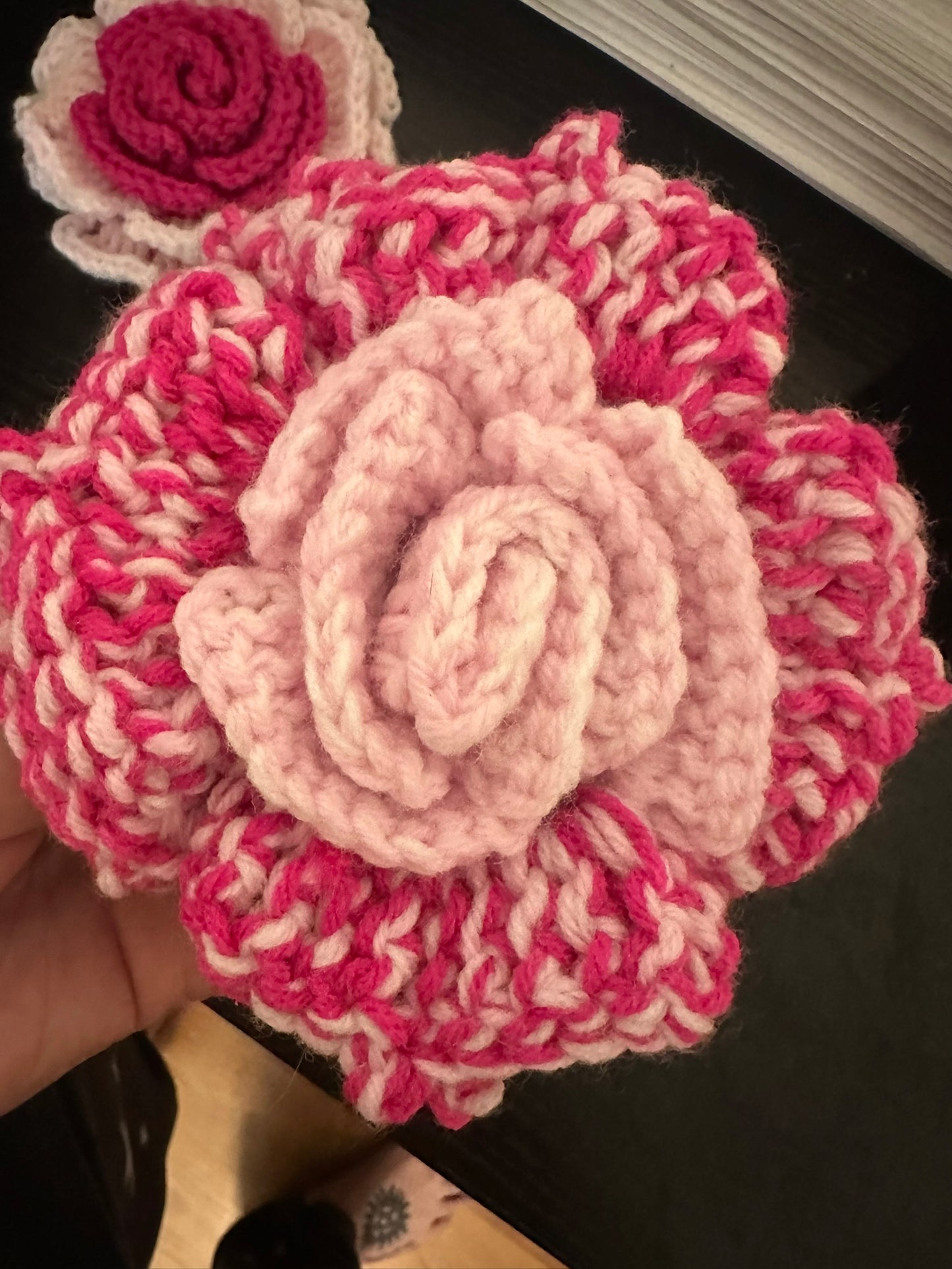 Handmade Crochet Keychain — Rose or Bow