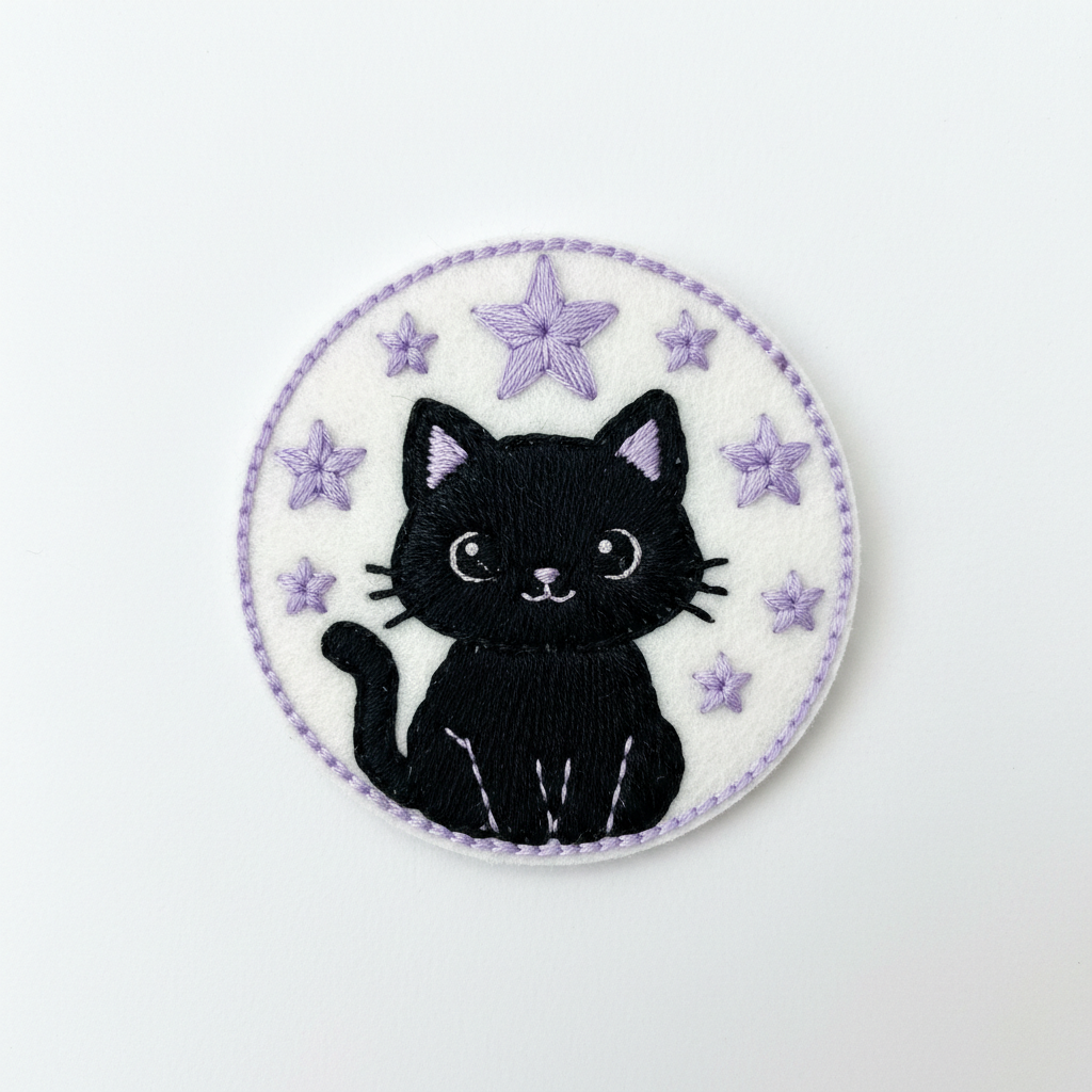 Black Cat Embroidered Patch