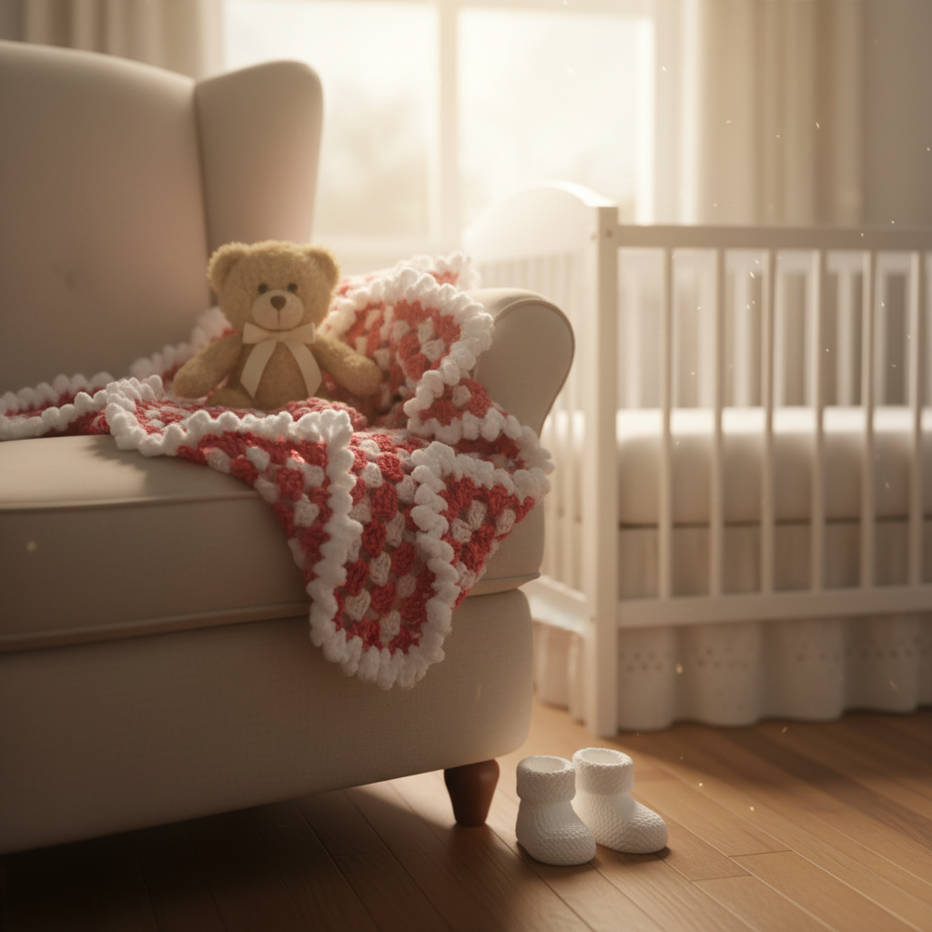 Crochet Baby Blankie - Nursery Props