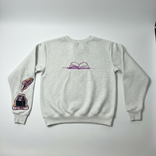 The Reader's Crewneck flat lay product photo